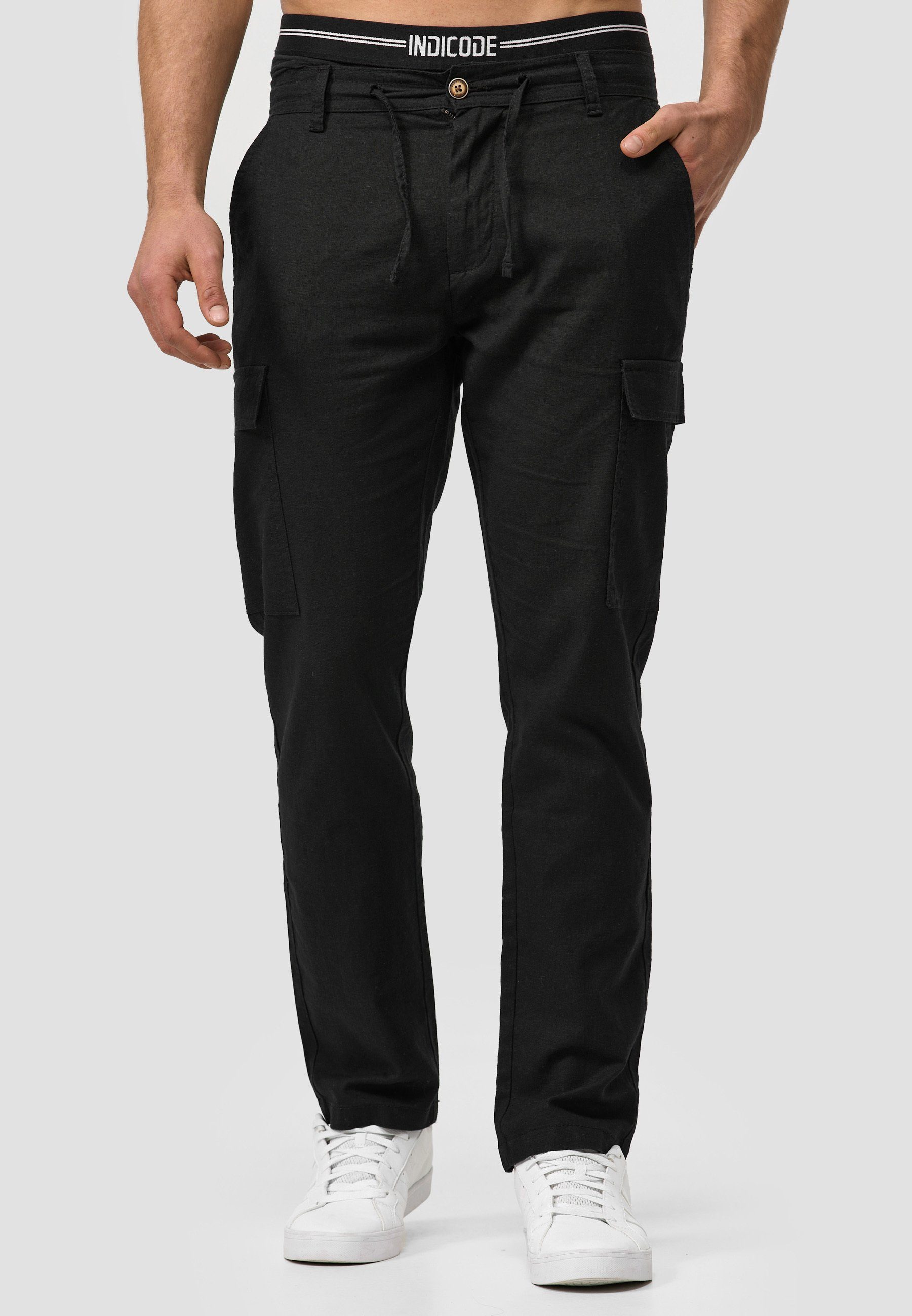 Indicode Leinenhose Leonardo mit aufgesetzten Taschen günstig online kaufen