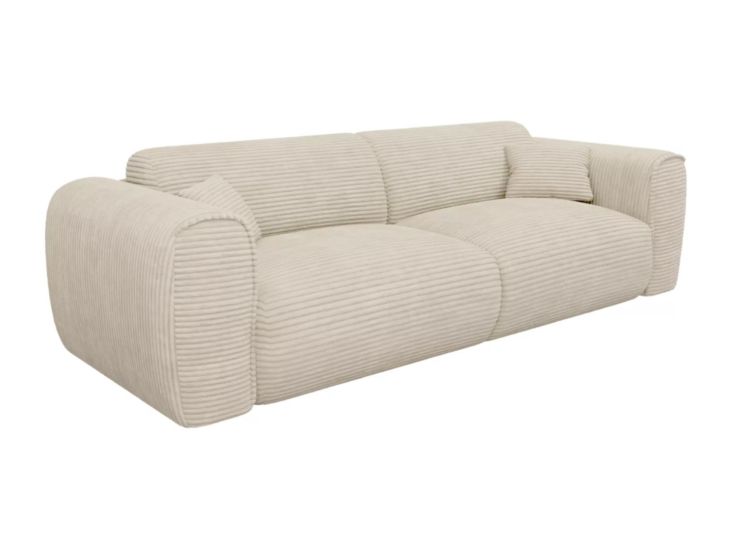 Sofa 4-Sitzer mit Matratze - Cord - Beige - POGNIA günstig online kaufen