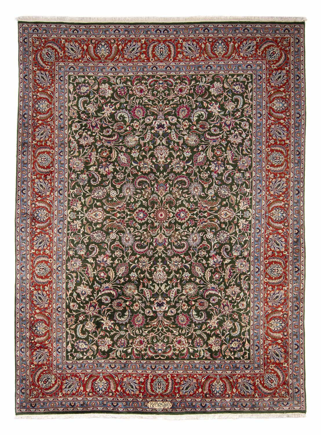 morgenland Wollteppich »Mahal Blumenmuster Verde scuro 338 x 250 cm«, recht günstig online kaufen