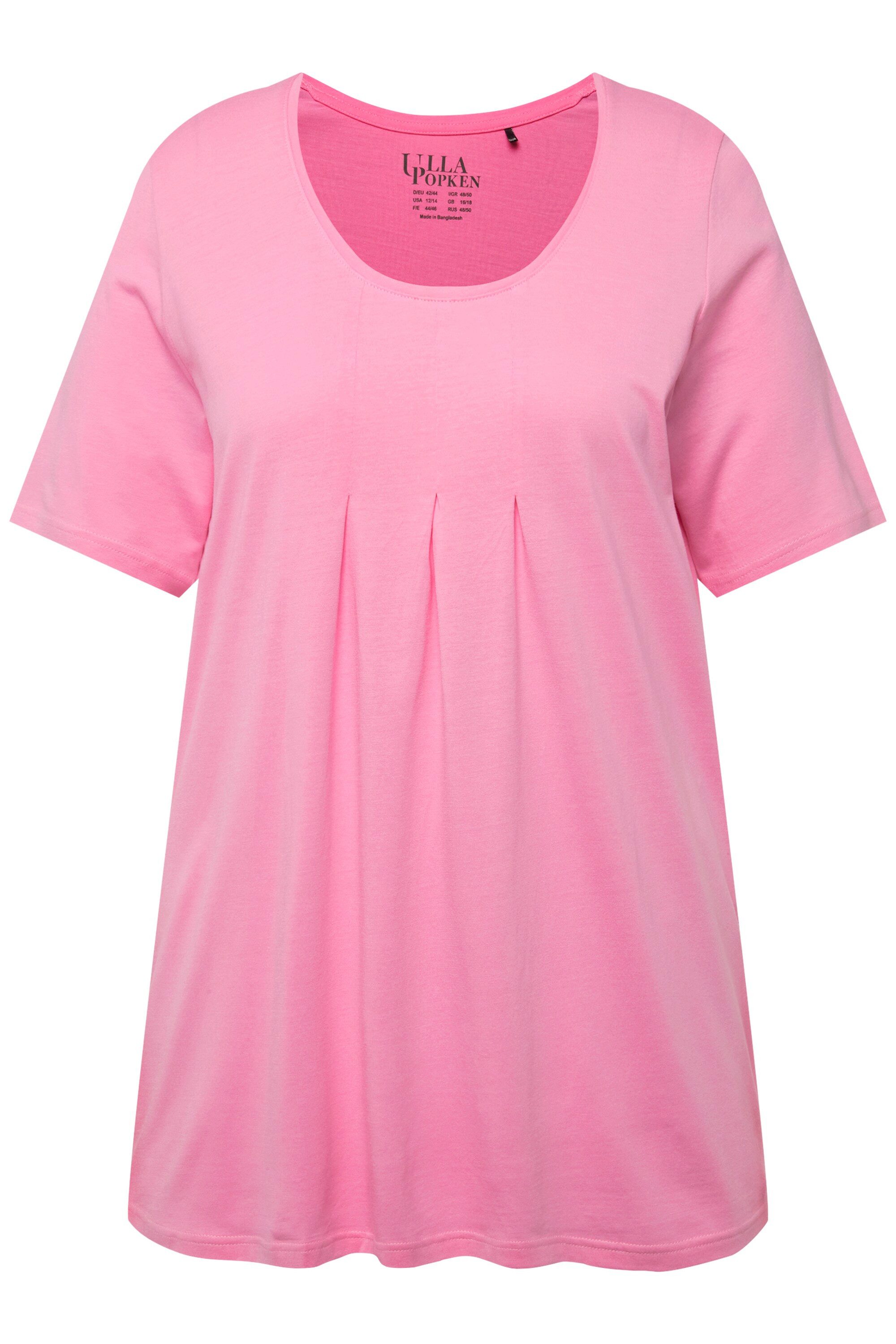 Ulla Popken T-Shirt T-Shirt Zierfalten A-Linie günstig online kaufen