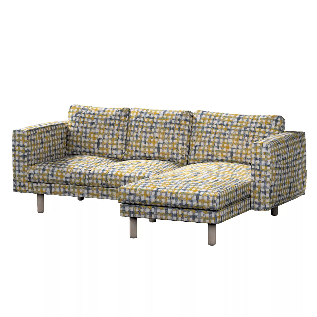 Bezug für Norsborg 3-Sitzer Sofa mit Recamiere, blau-gelb, Norsborg Bezug f günstig online kaufen