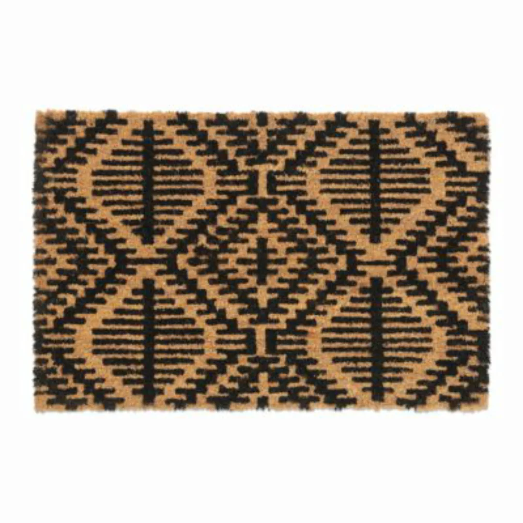 relaxdays Kokos Fußmatte mit geometrischem Muster schwarz/braun günstig online kaufen