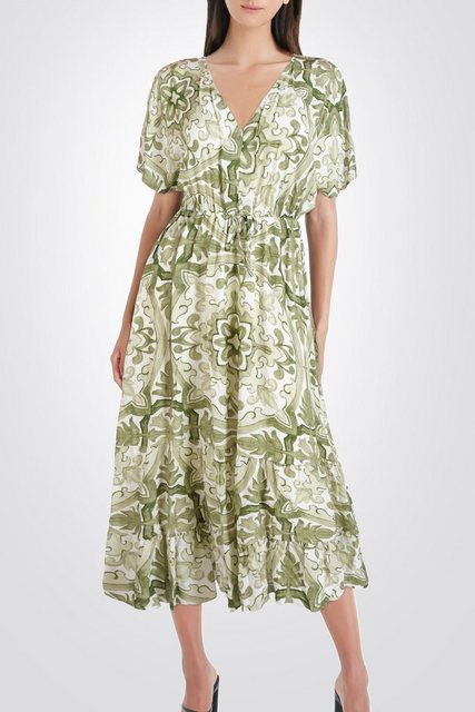 PEKIVESSA Sommerkleid Midikleid gemustert mit V-Ausschnitt (Einzelartikel, günstig online kaufen