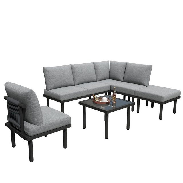 Fanttik Loungebett Gartenlounge-Set,Garten-Loungesessel-Set,Gartenmöbel-Set günstig online kaufen