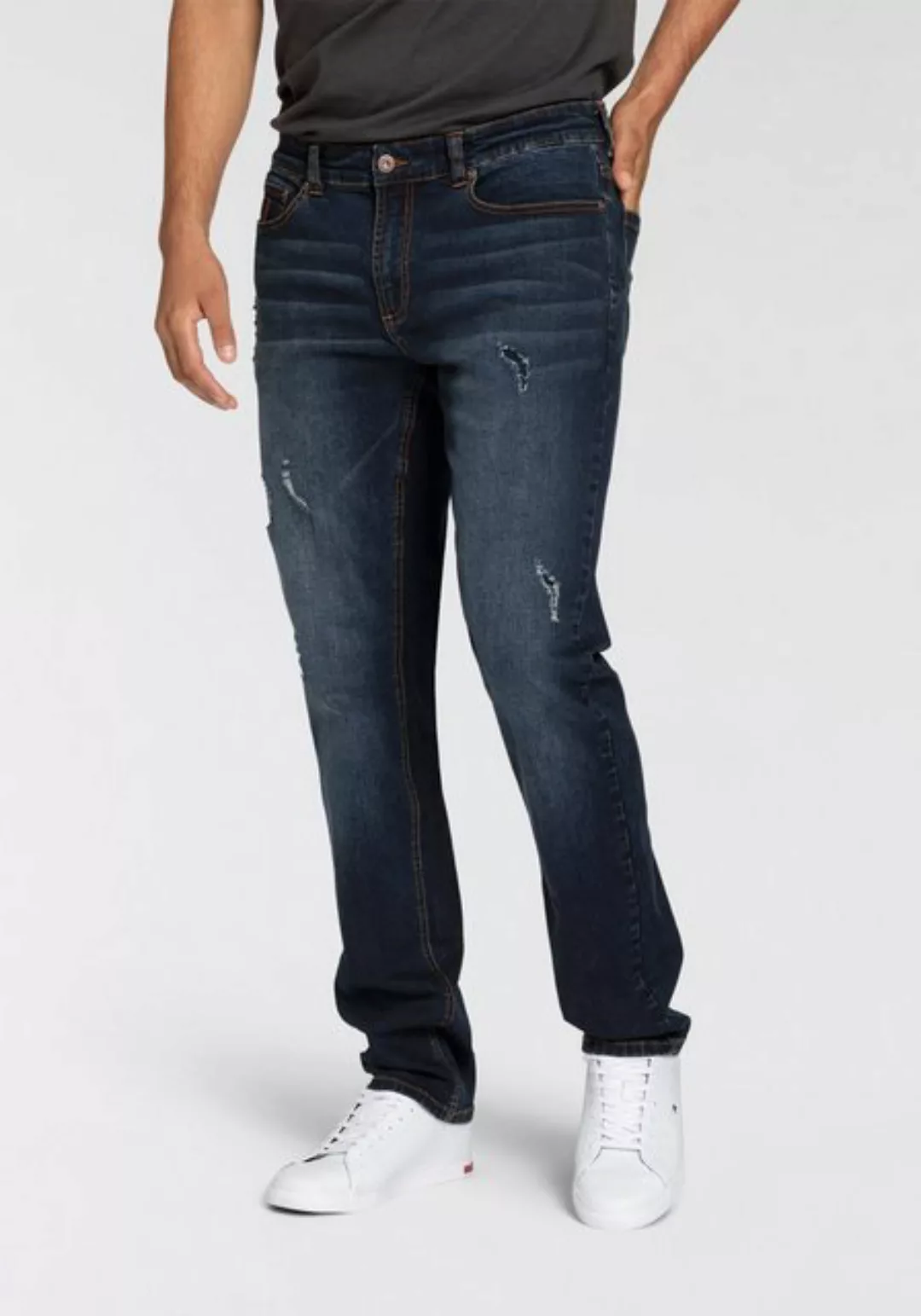 Bruno Banani Straight-Jeans Hutch gerade Beinform, mit Destroyed-Effekten, günstig online kaufen