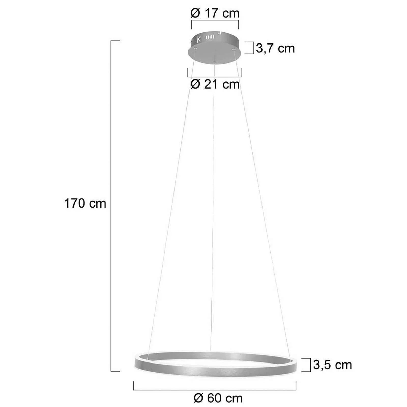 LED-Hängeleuchte Ringlux, Ø 60 cm, 2-flammig, stahl günstig online kaufen