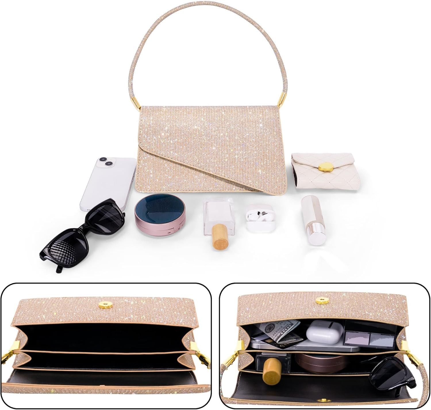 Coonoor Clutch Pailletten Handtasche Damen Klein günstig online kaufen