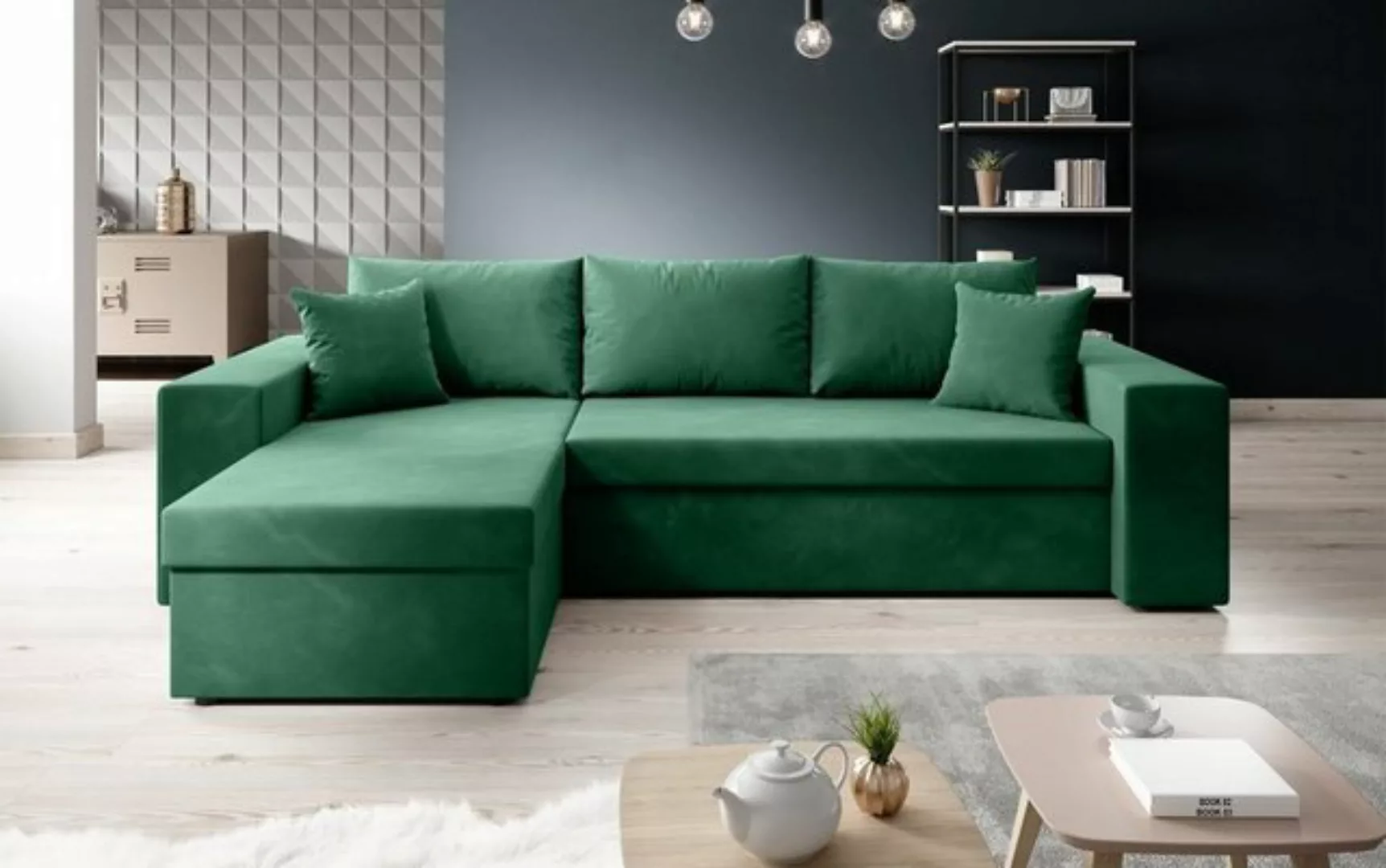 Luxusbetten24 Schlafsofa Designer Sofa Denver, mit Stauraum und Schlaffunkt günstig online kaufen