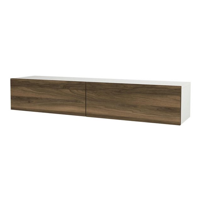 en.casa TV-Schrank »Toivakka« Fernsehschrank 135x31x25cm Weiß/Walnuss-Optik günstig online kaufen