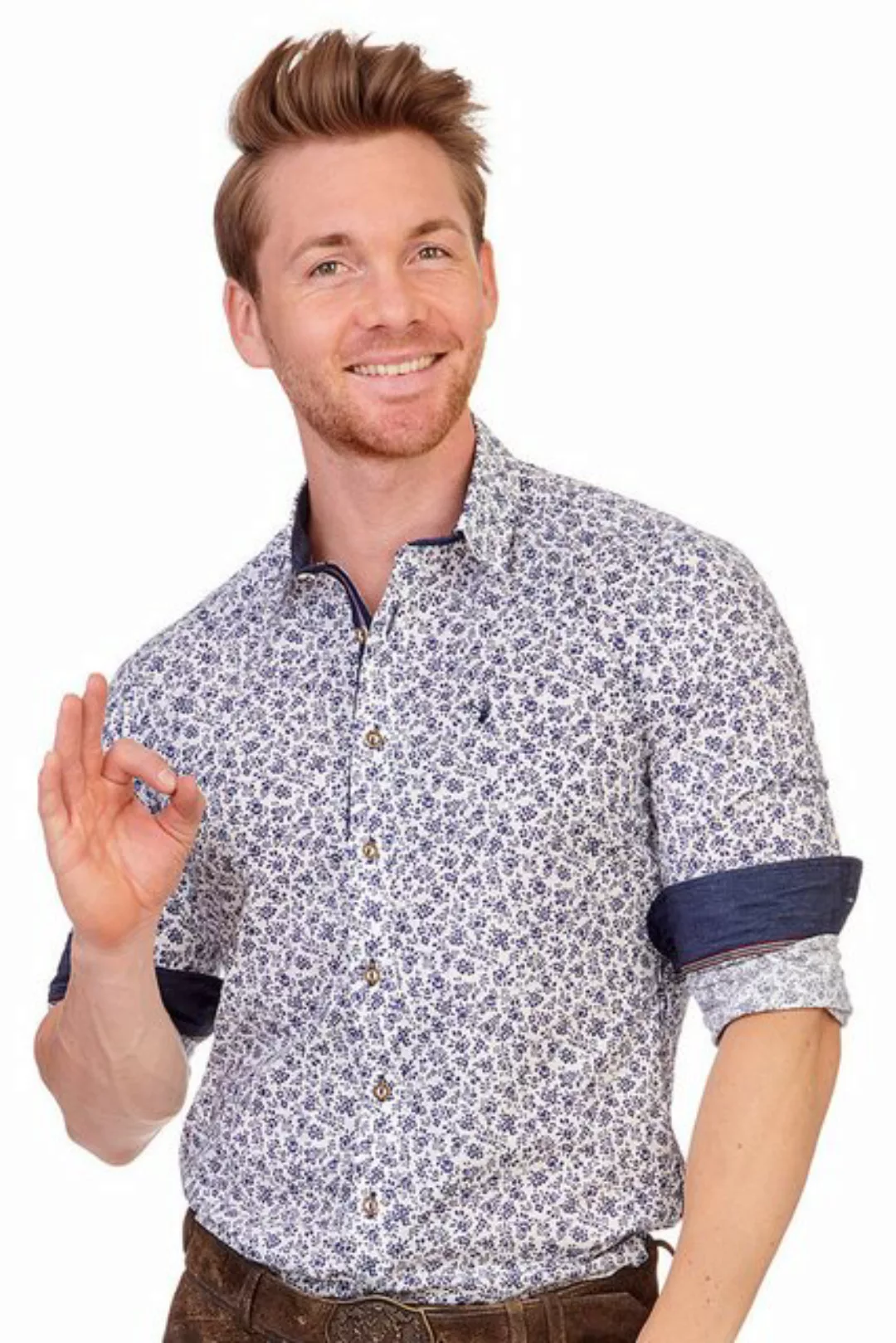 Spieth & Wensky Trachtenhemd Trachtenhemd - PEER - weiß/blau günstig online kaufen