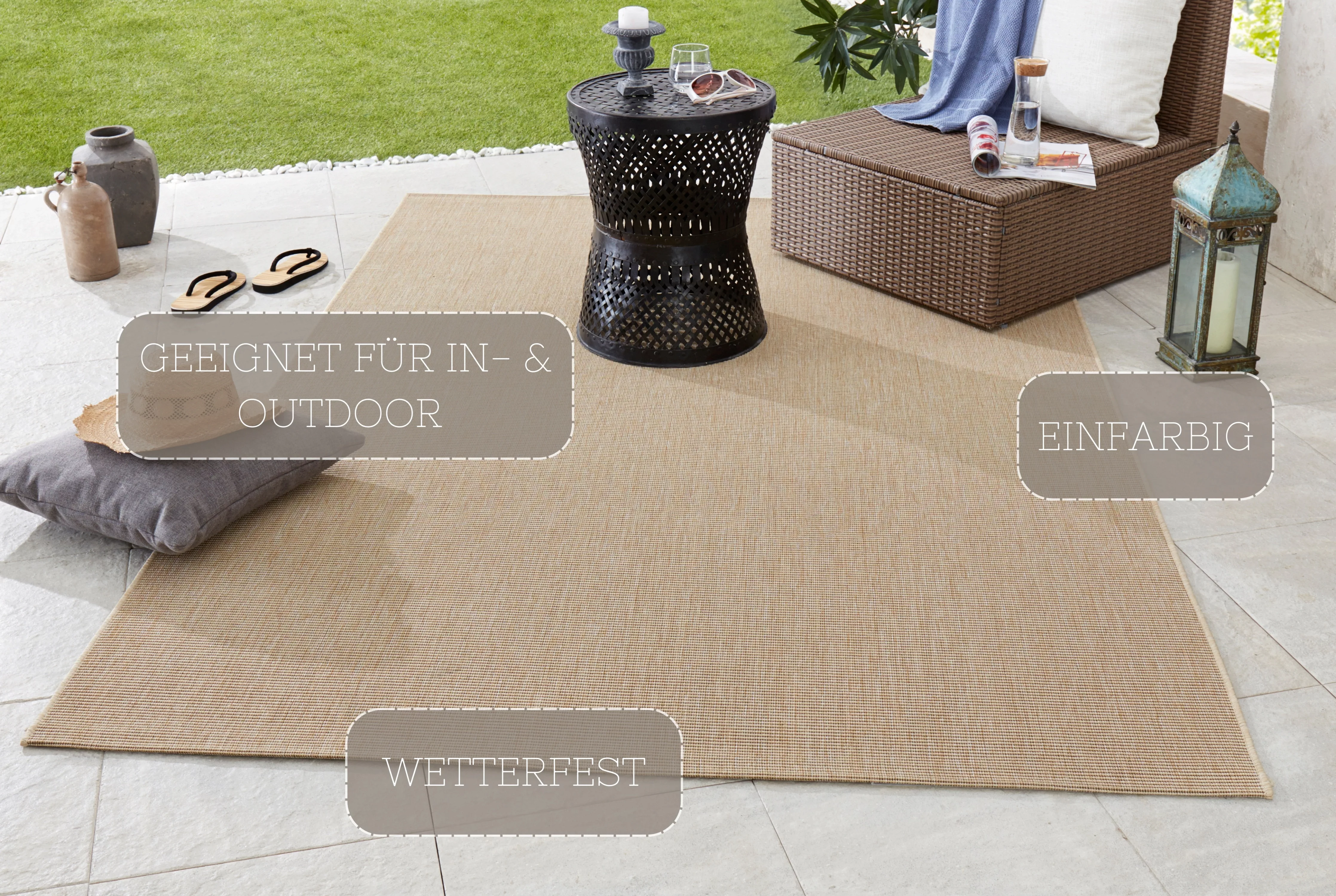 NORTHRUGS Teppich »Match«, rechteckig, 8 mm Höhe, In-& Outdoor, Kurzflor, L günstig online kaufen