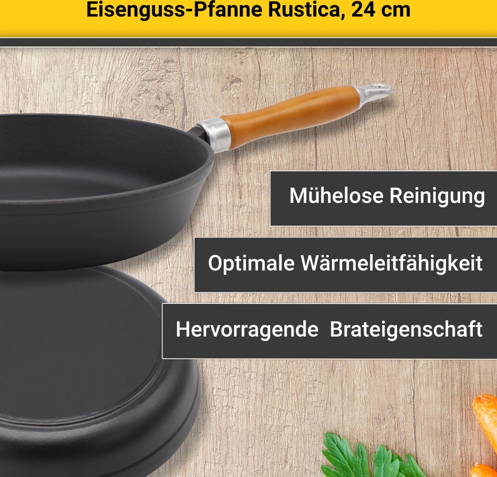 Krüger Bratpfanne »Einsenguss Pfanne RUSTICA«, Gusseisen, (1 tlg.), für Ind günstig online kaufen