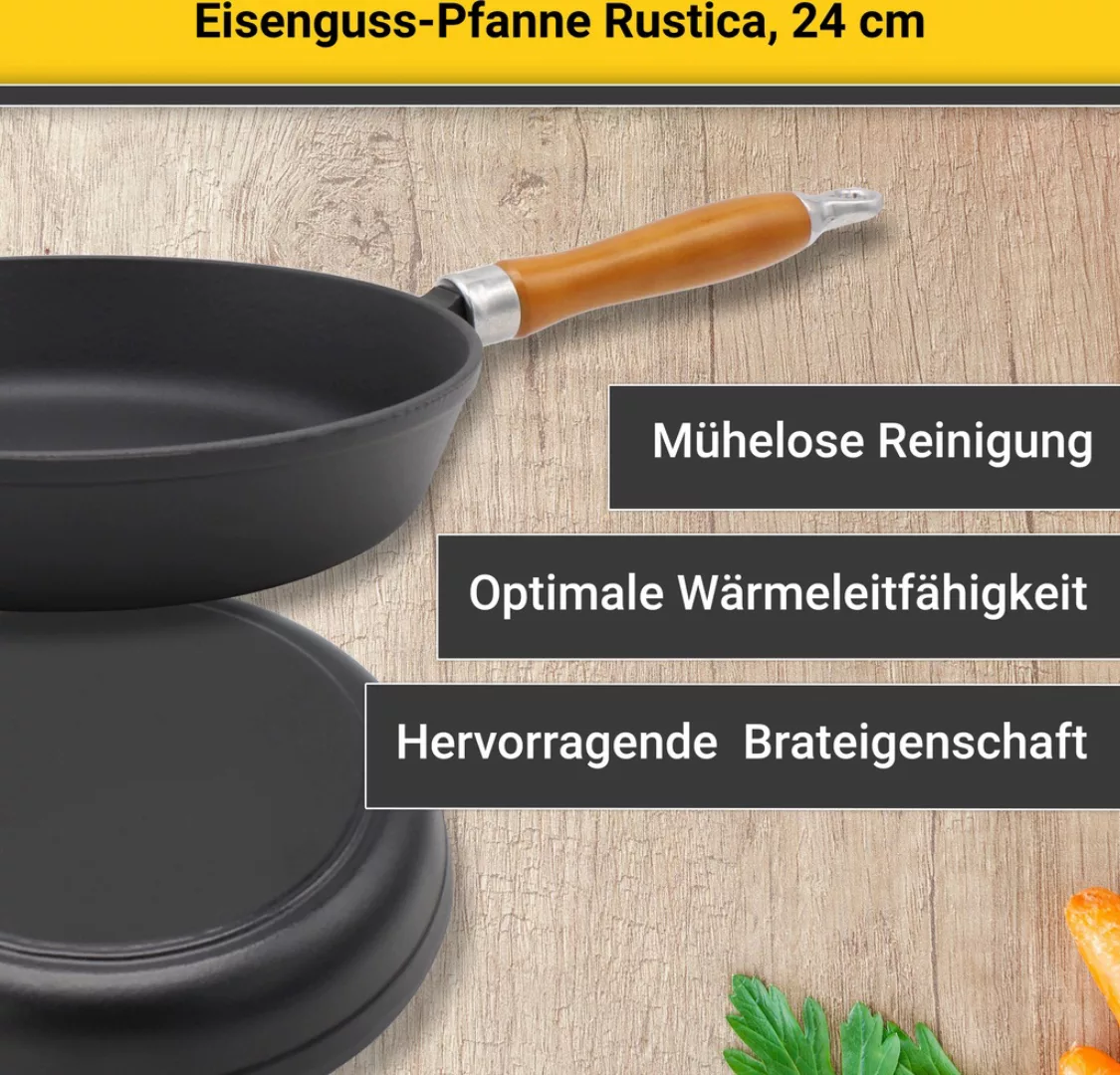 Krüger Bratpfanne »Einsenguss Pfanne RUSTICA«, Gusseisen, (1 tlg.), für Ind günstig online kaufen