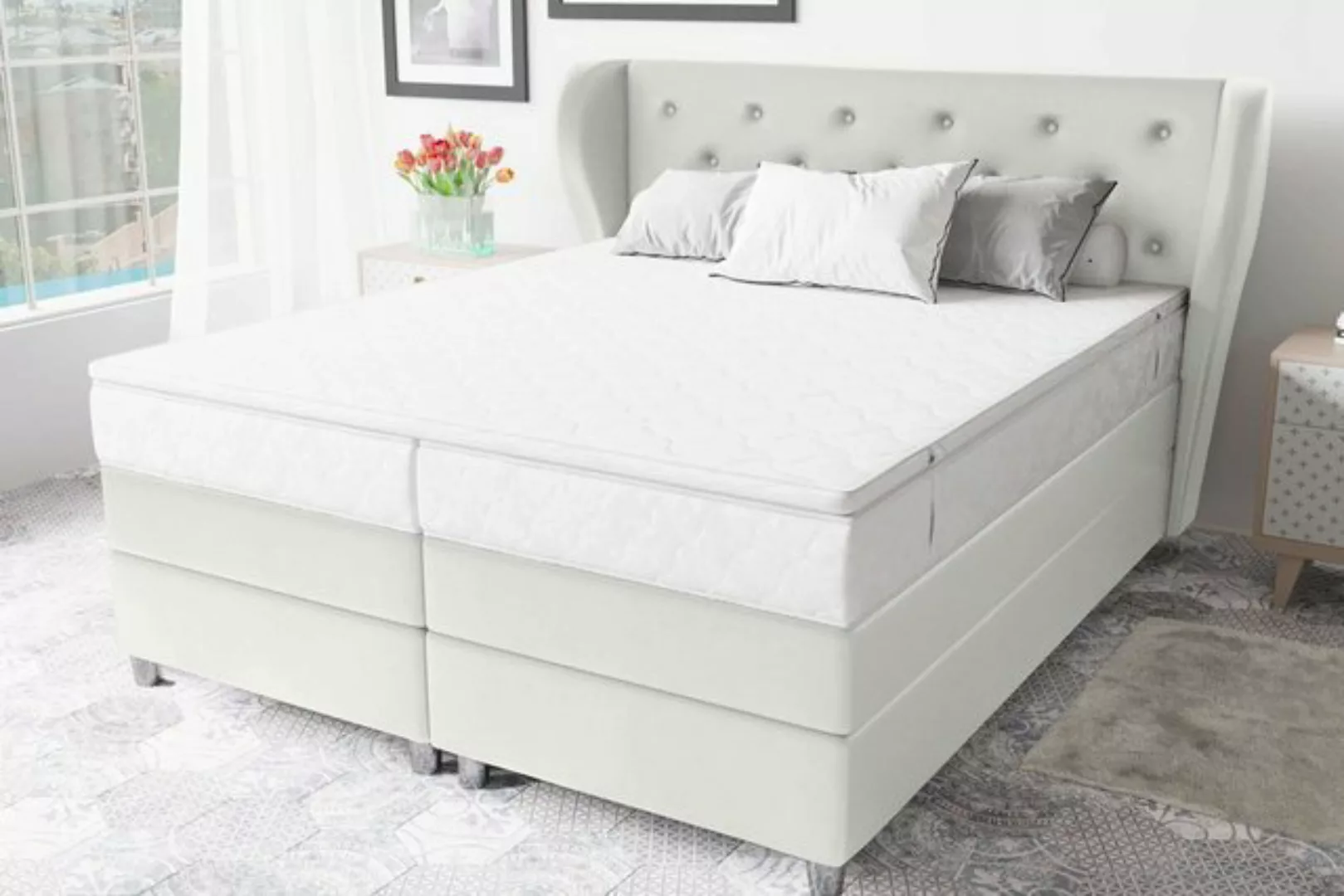 Stylefy Boxspringbett Hermes (Schlafzimmerbett, Bett), gepolstert günstig online kaufen