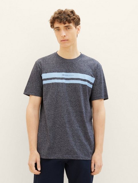 TOM TAILOR Denim T-Shirt T-Shirt in Melange-Optik mit Print günstig online kaufen