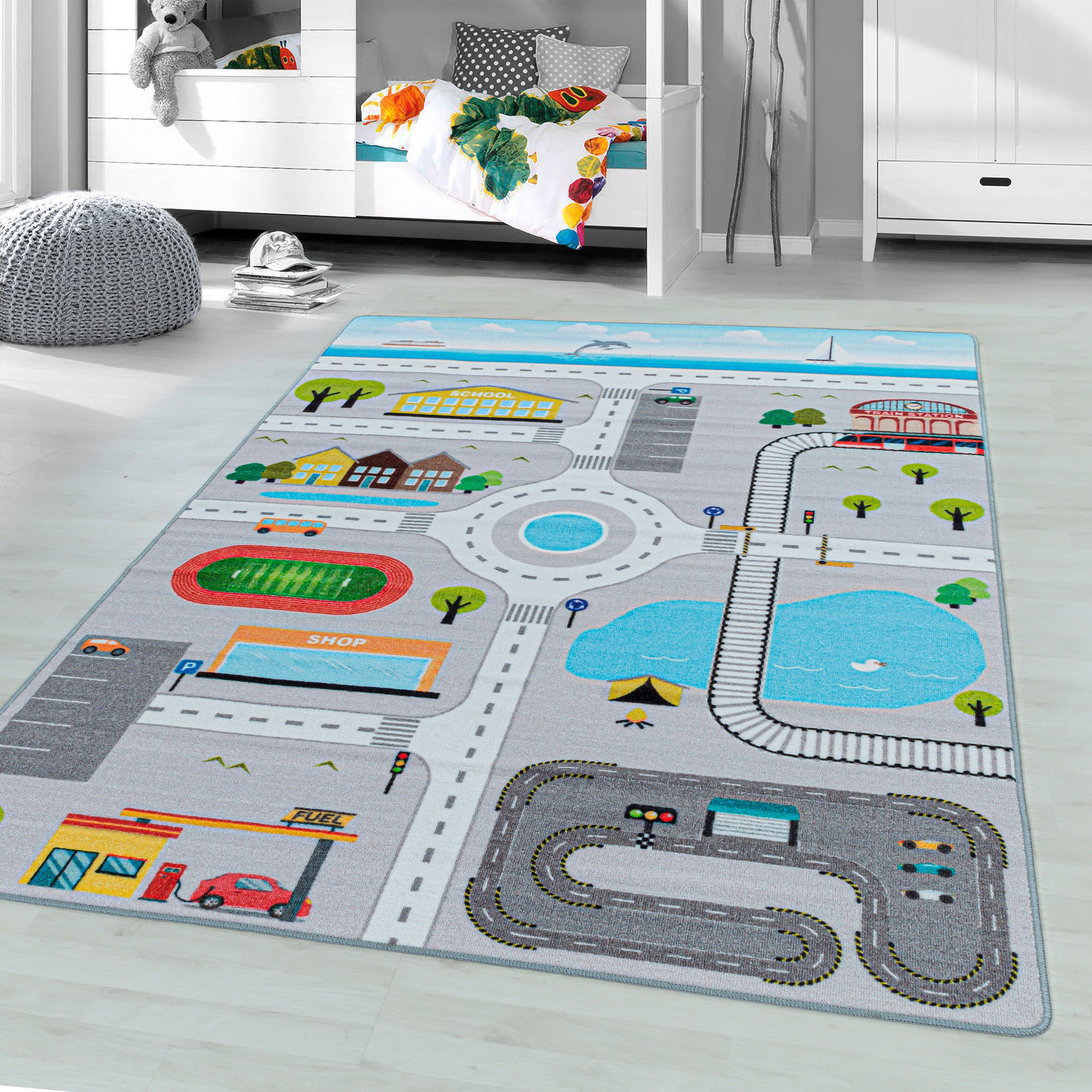 Ayyildiz | Kinderteppich Dorf günstig online kaufen