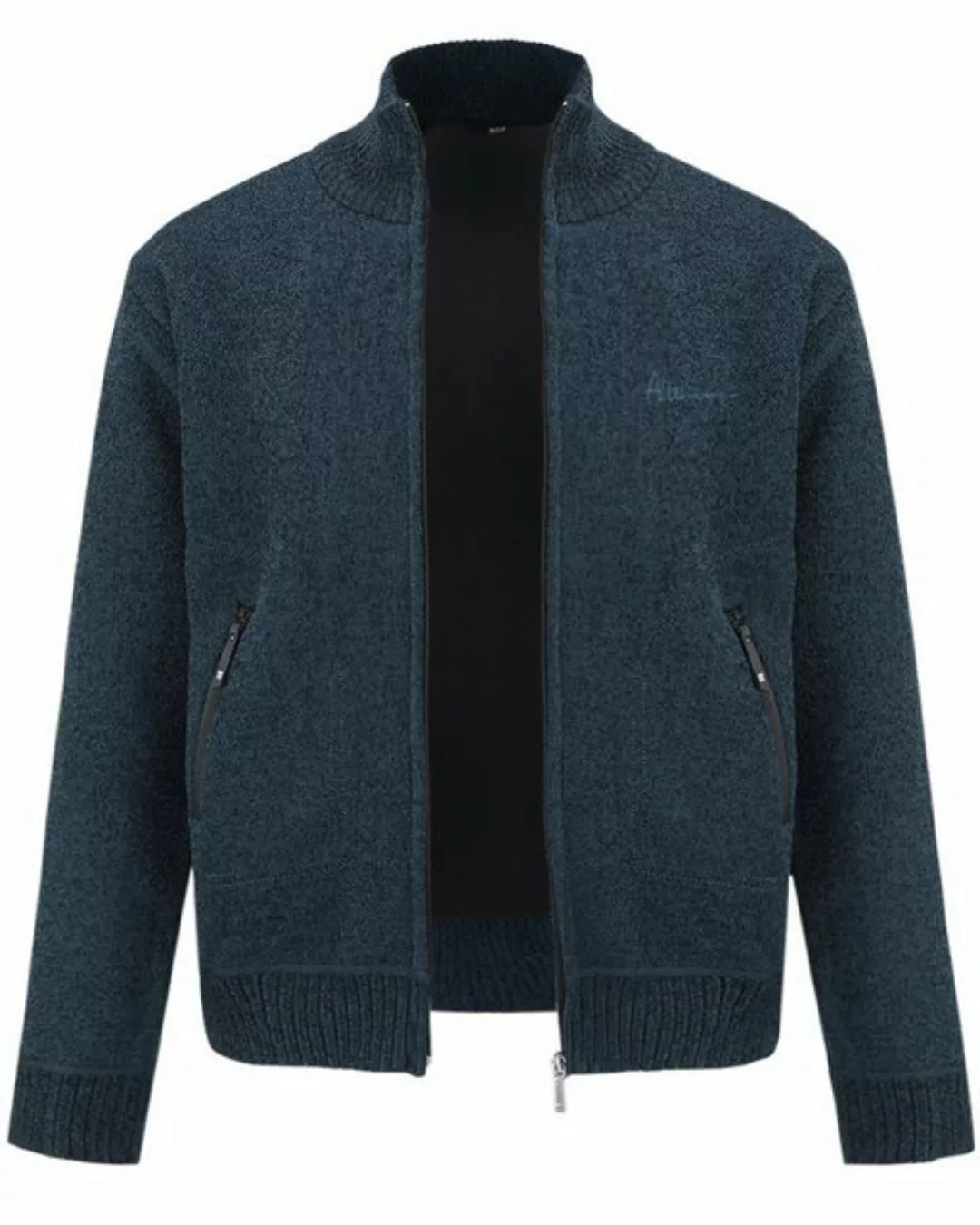 Allthemen Cardigan Herren Cardigan mit Stehkragen Reißverschluss Grobstrick günstig online kaufen