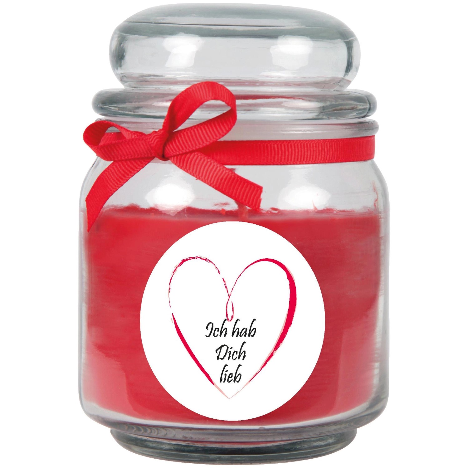 HS Candle Duftkerze & Bonbon Glas Herzen Rot Rose günstig online kaufen