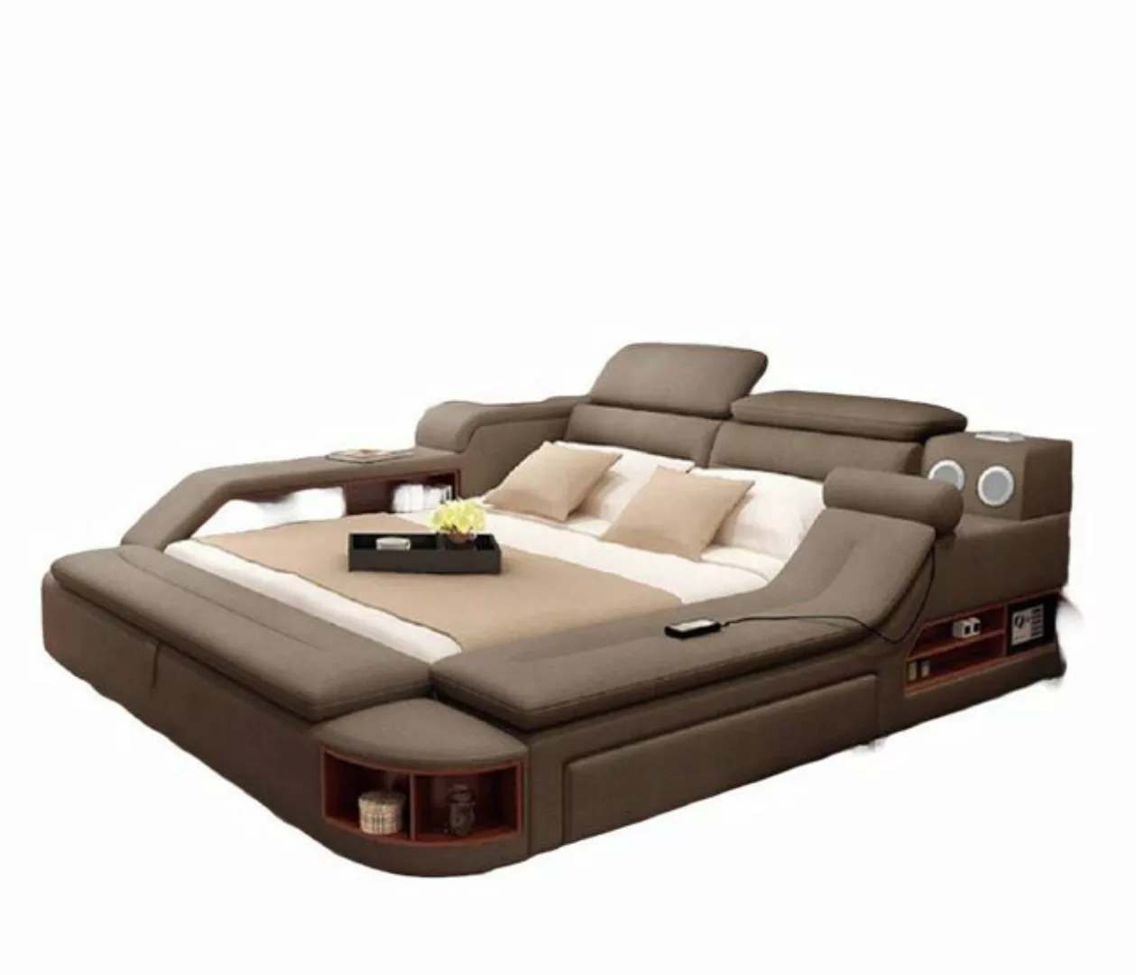 JVmoebel Bett Luxus Bett 180x200 Multifunktion Schlafzimmer Braun Neu (1-tl günstig online kaufen