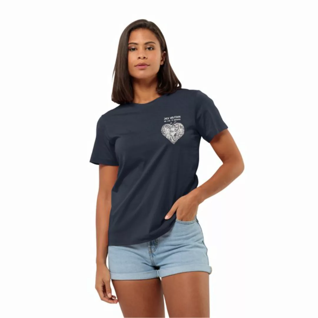 Jack Wolfskin T-Shirt "DISCOVER HEART T W", klassisches Grafik-T-Shirt aus günstig online kaufen