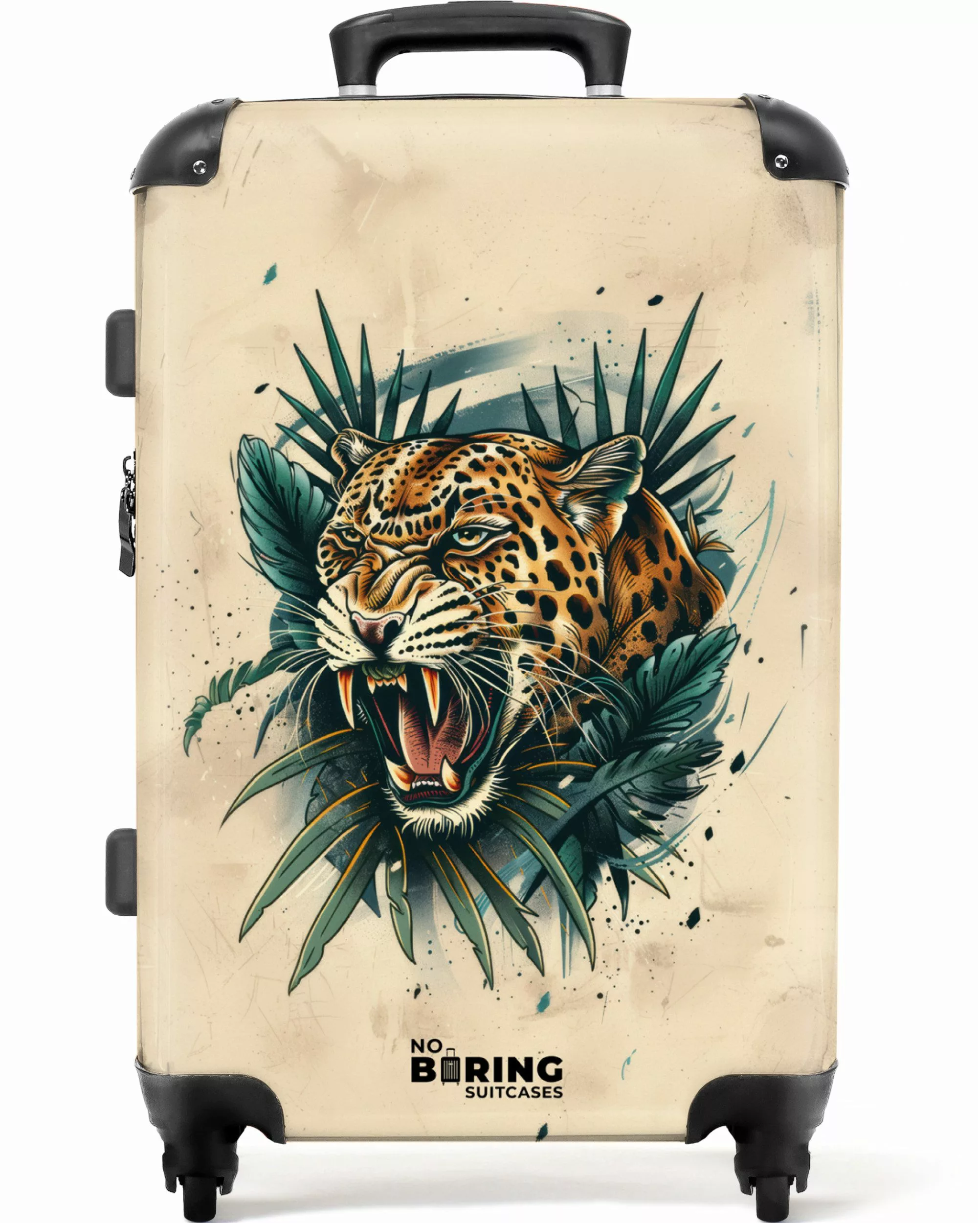 NoBoringSuitcases.com© Hartschalen-Trolley Beige mit Jaguar 67 günstig online kaufen