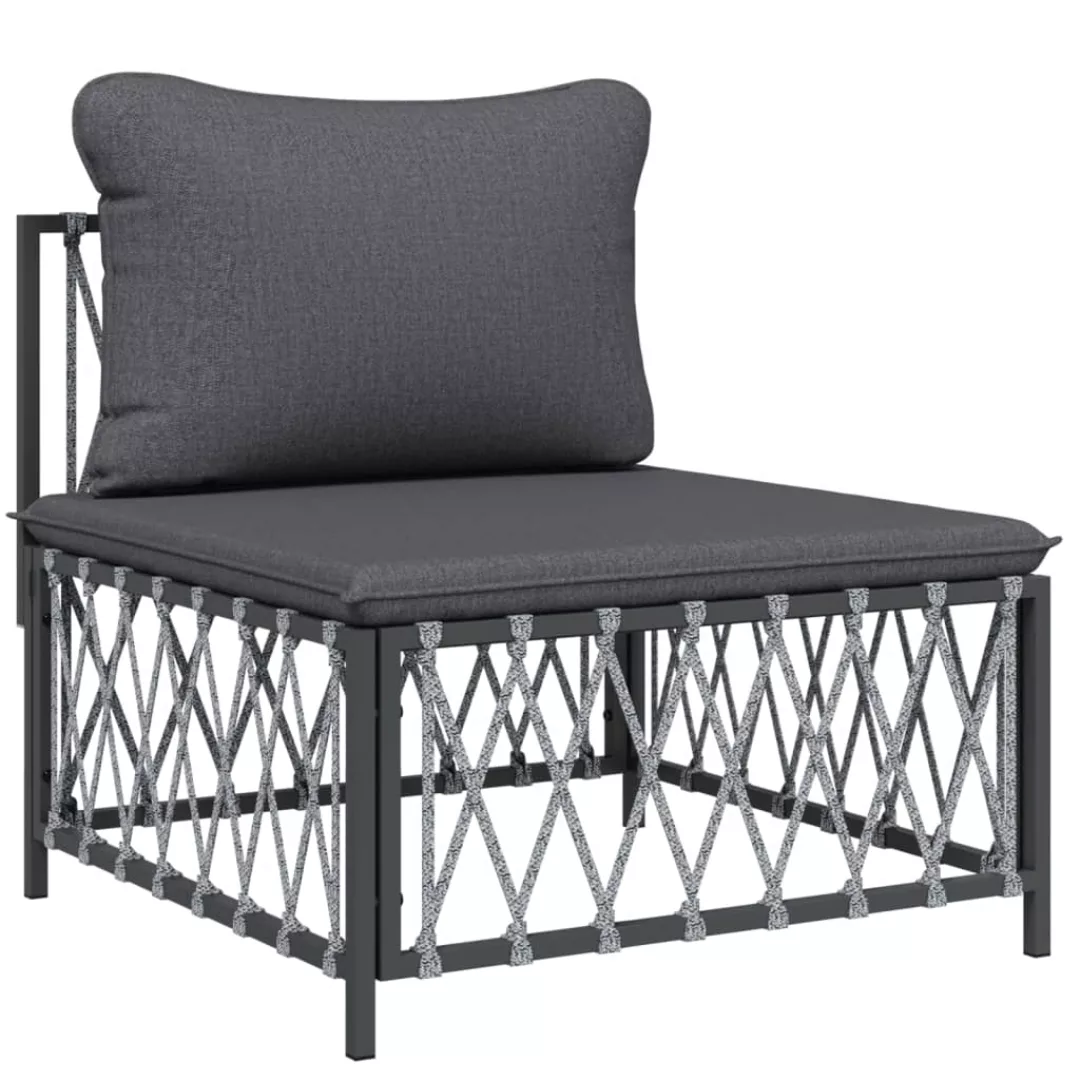 Vidaxl Garten-mittelsofa Mit Kissen Anthrazit Gewebe günstig online kaufen