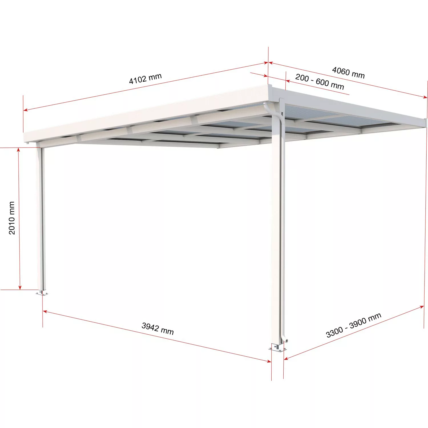 Terrassenüberdachung Premium Bausatz (BxT) 410 cm x 406 cm Anthrazit günstig online kaufen