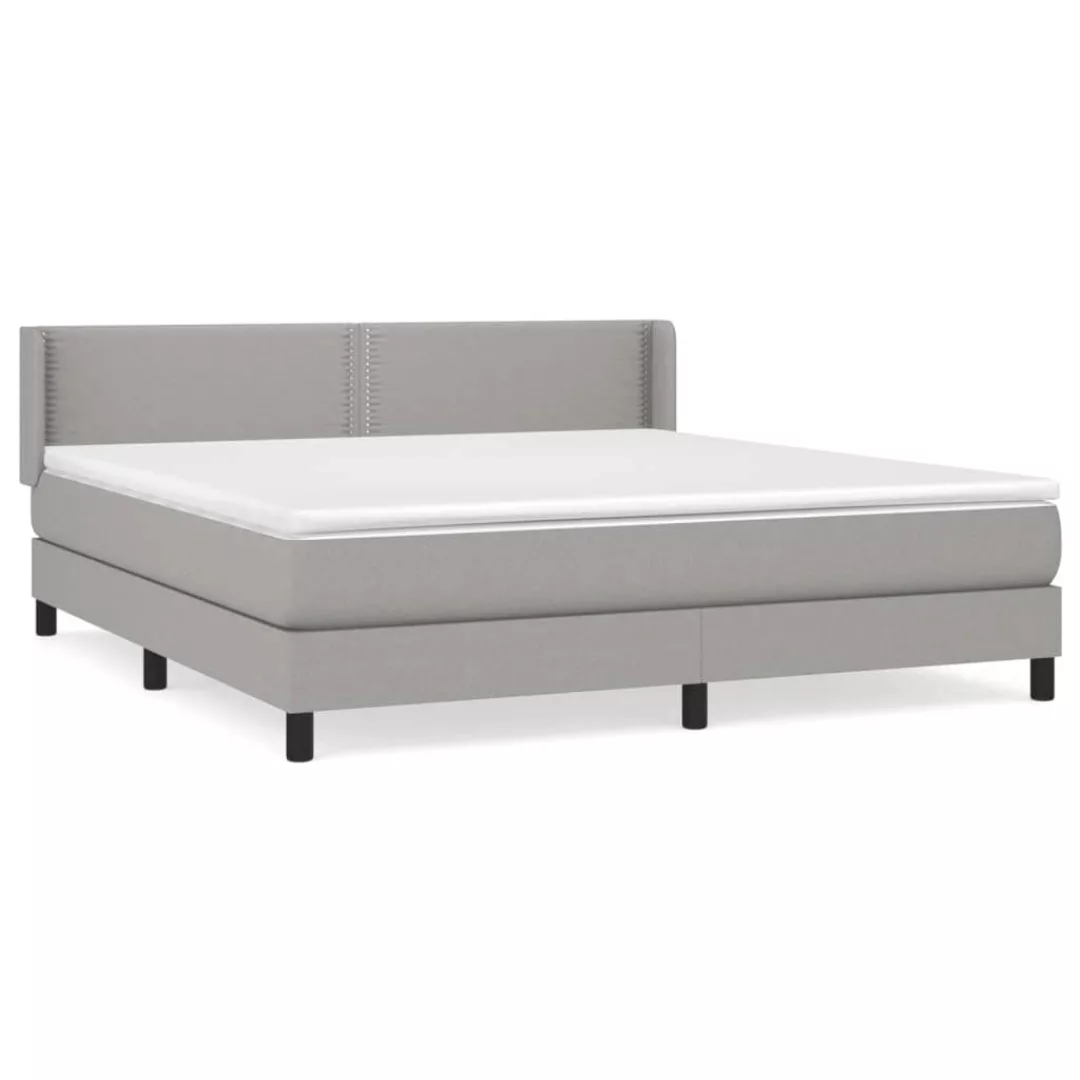 Vidaxl Boxspringbett Mit Matratze Hellgrau 160x200 Cm Stoff günstig online kaufen