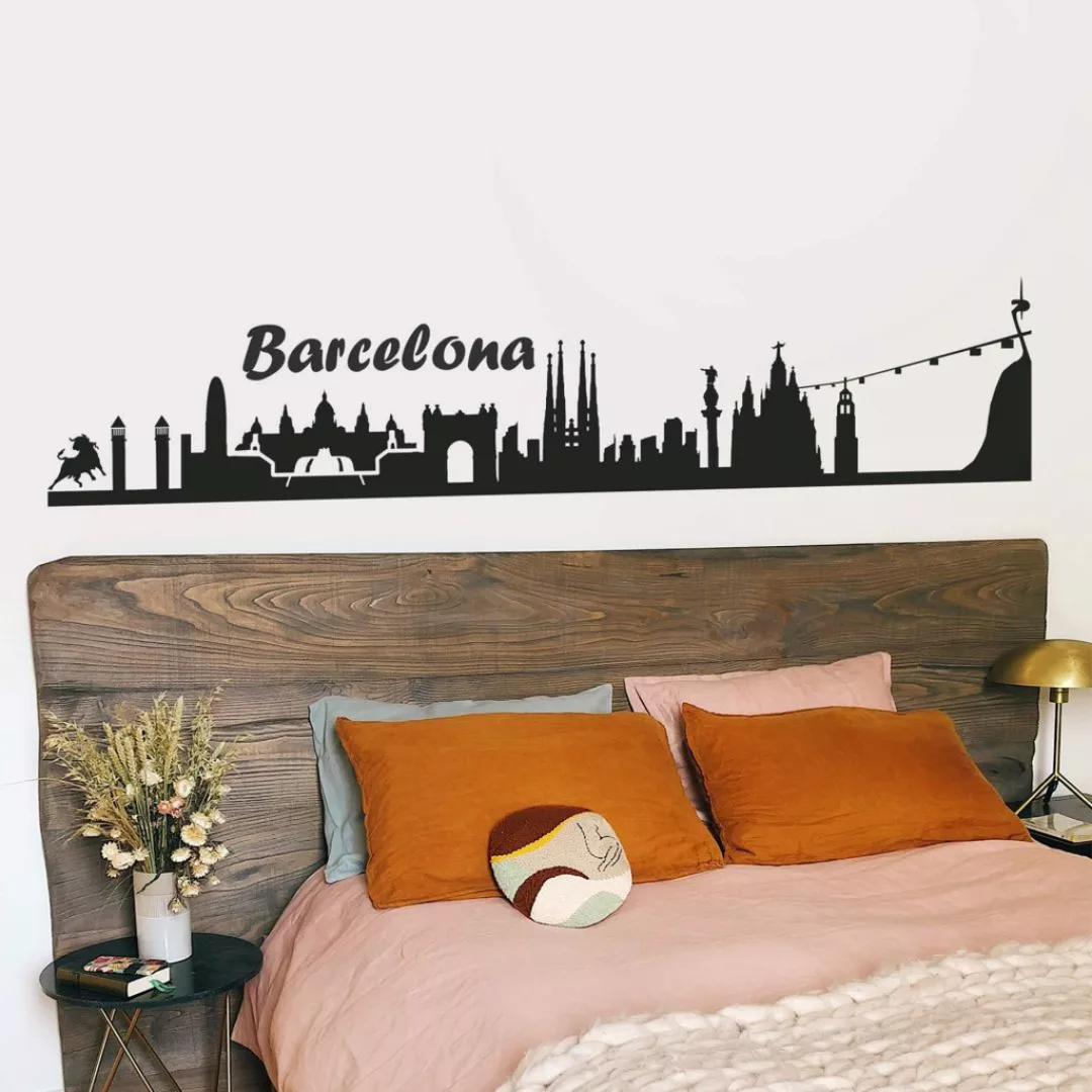 Wall-Art Wandtattoo »Stadt Skyline Barcelona 100cm«, (1 St.), selbstklebend günstig online kaufen