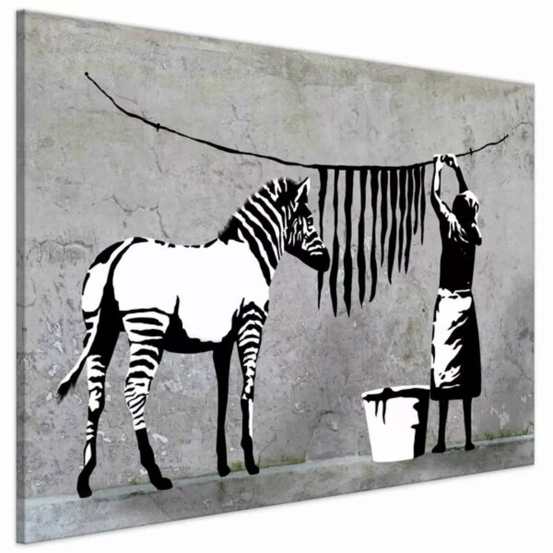 Banksy Bild Zebra Washing Wandbilder Wohnzimmer günstig online kaufen