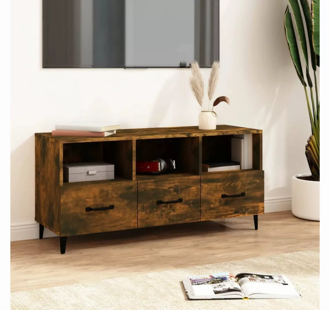 furnicato TV-Schrank Räuchereiche 102x35x50 cm Holzwerkstoff günstig online kaufen