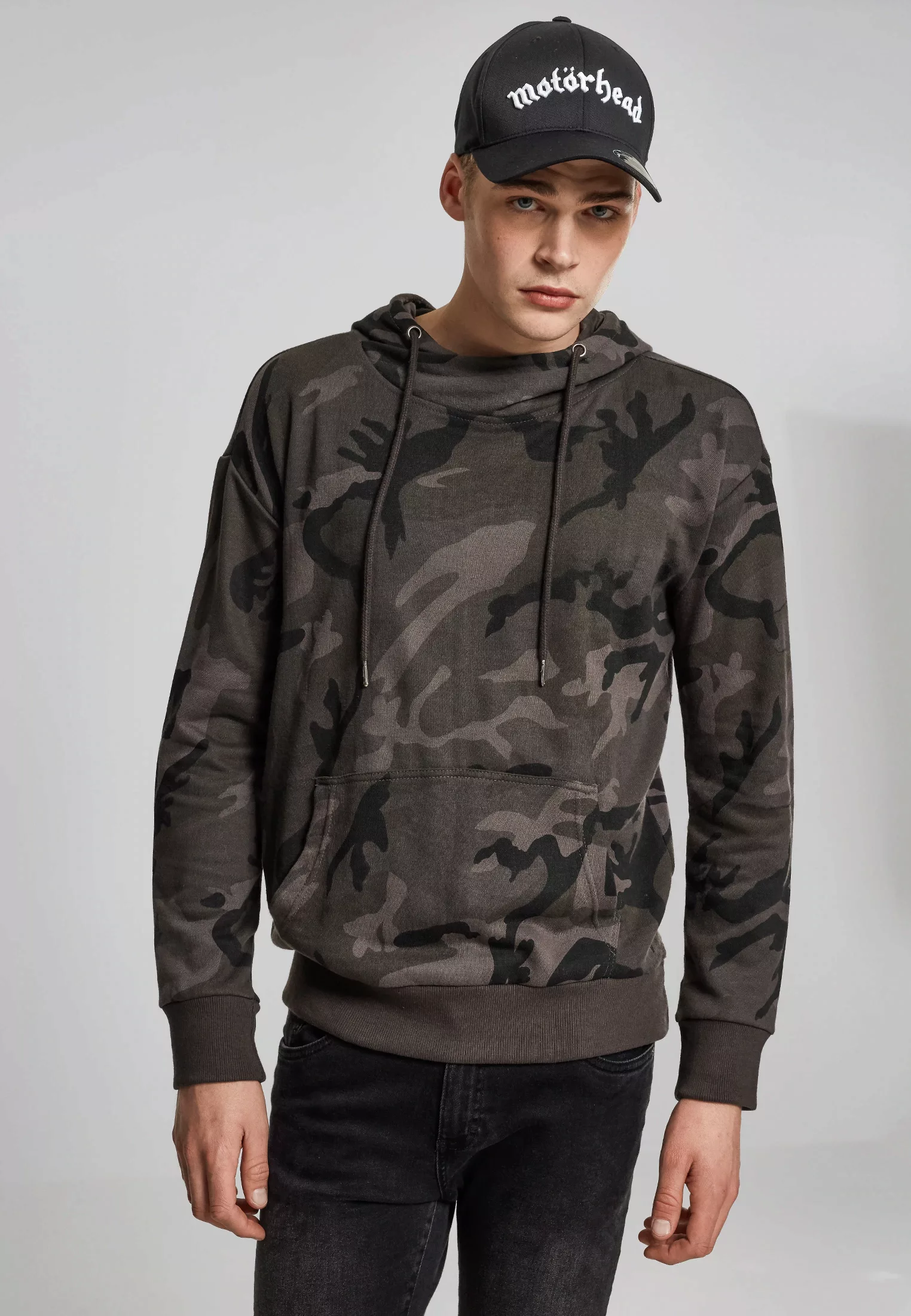 URBAN CLASSICS Kapuzensweatshirt "Urban Classics Herren High Neck Camo Hood günstig online kaufen