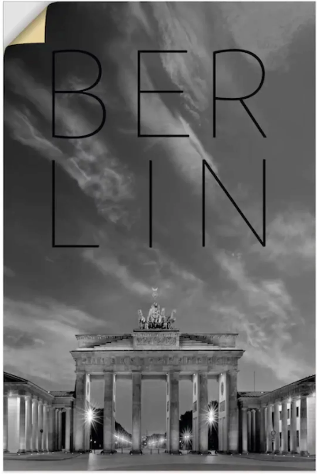 Artland Wandbild "Brandenburger Tor in Berlin", Berlin, (1 St.), als Poster günstig online kaufen