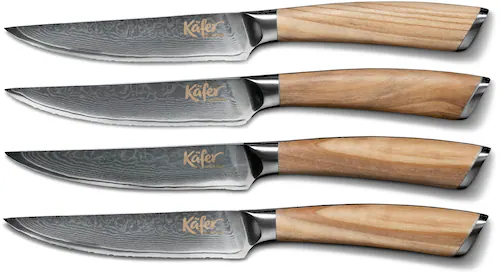 Käfer Steakbesteck, (Set, 4 tlg.), Olivenholzgriff, 67-lagiger Damaszenerst günstig online kaufen