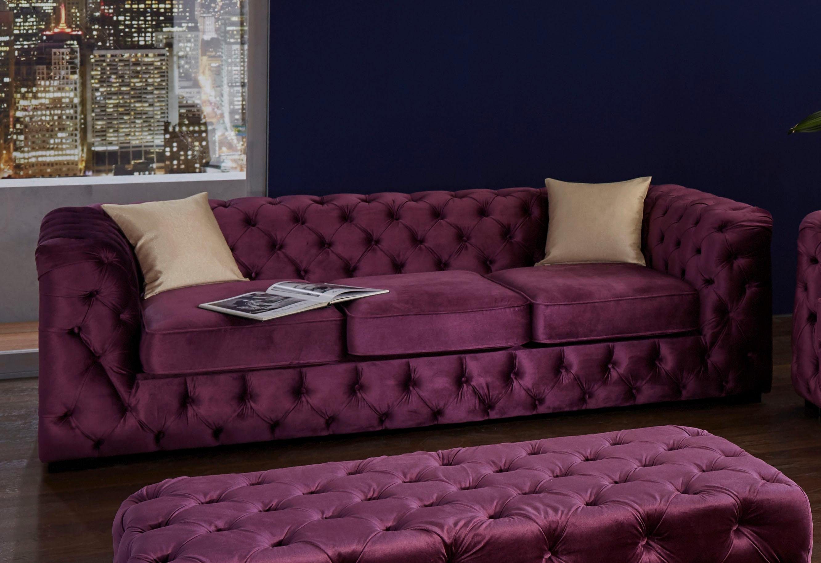 Home affaire Chesterfield-Sofa "Kalina", klassische Chesterfield-Knopfheftu günstig online kaufen