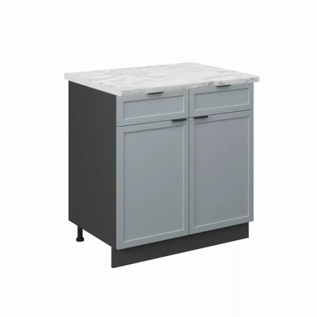 Vicco Unterschrank Fame-Line, Hellblau-grau/Anthrazit, 80 cm, AP Marmor günstig online kaufen