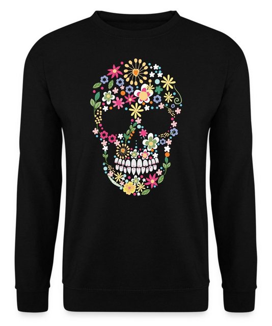 Quattro Formatee Sweatshirt Flower Power Totenkopf - Frieden Hippie 60er 70 günstig online kaufen