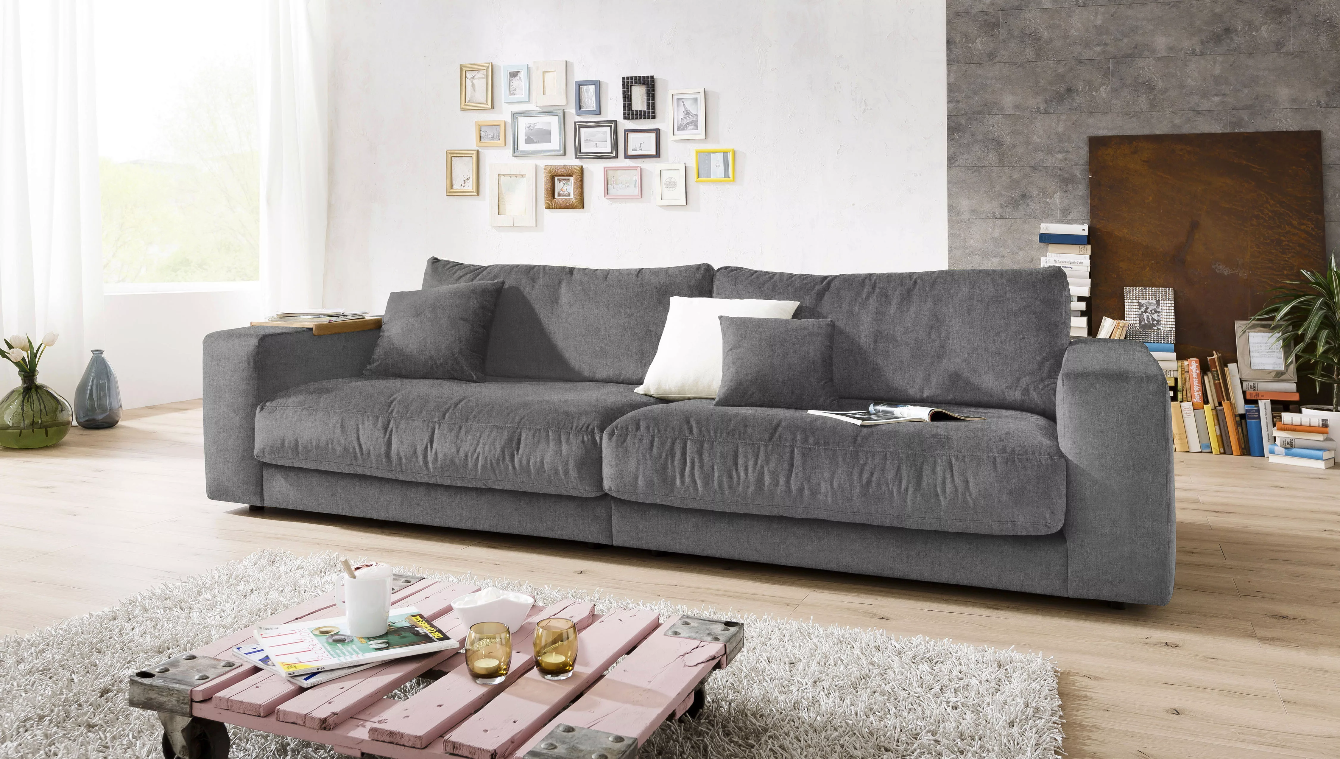 3C Candy Big-Sofa "Enisa II", incl. 1 Flatterkissen, Wahlweise mit Flecken- günstig online kaufen
