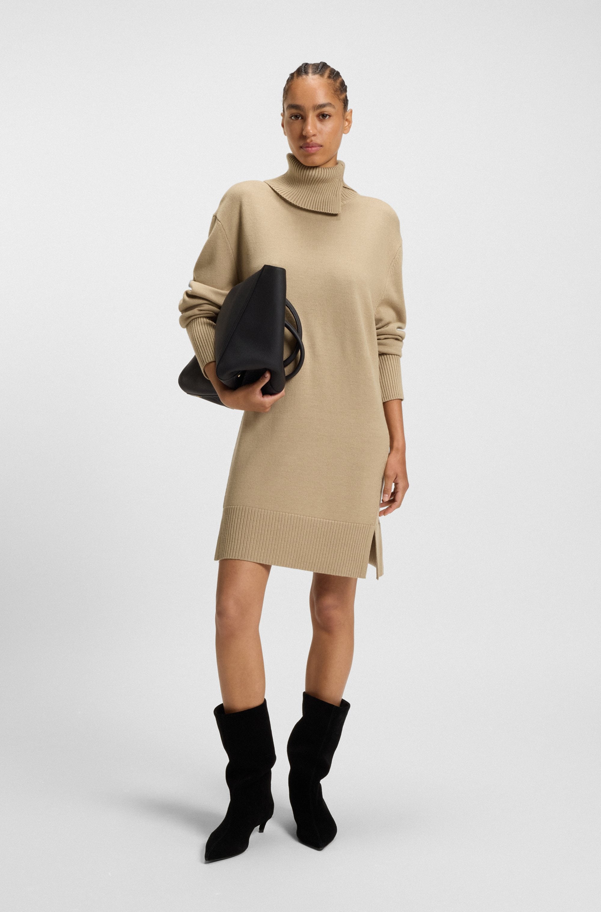BOSS ORANGE Strickkleid "Feringatessa Premium Damenmode", Relaxed Fit, mit günstig online kaufen