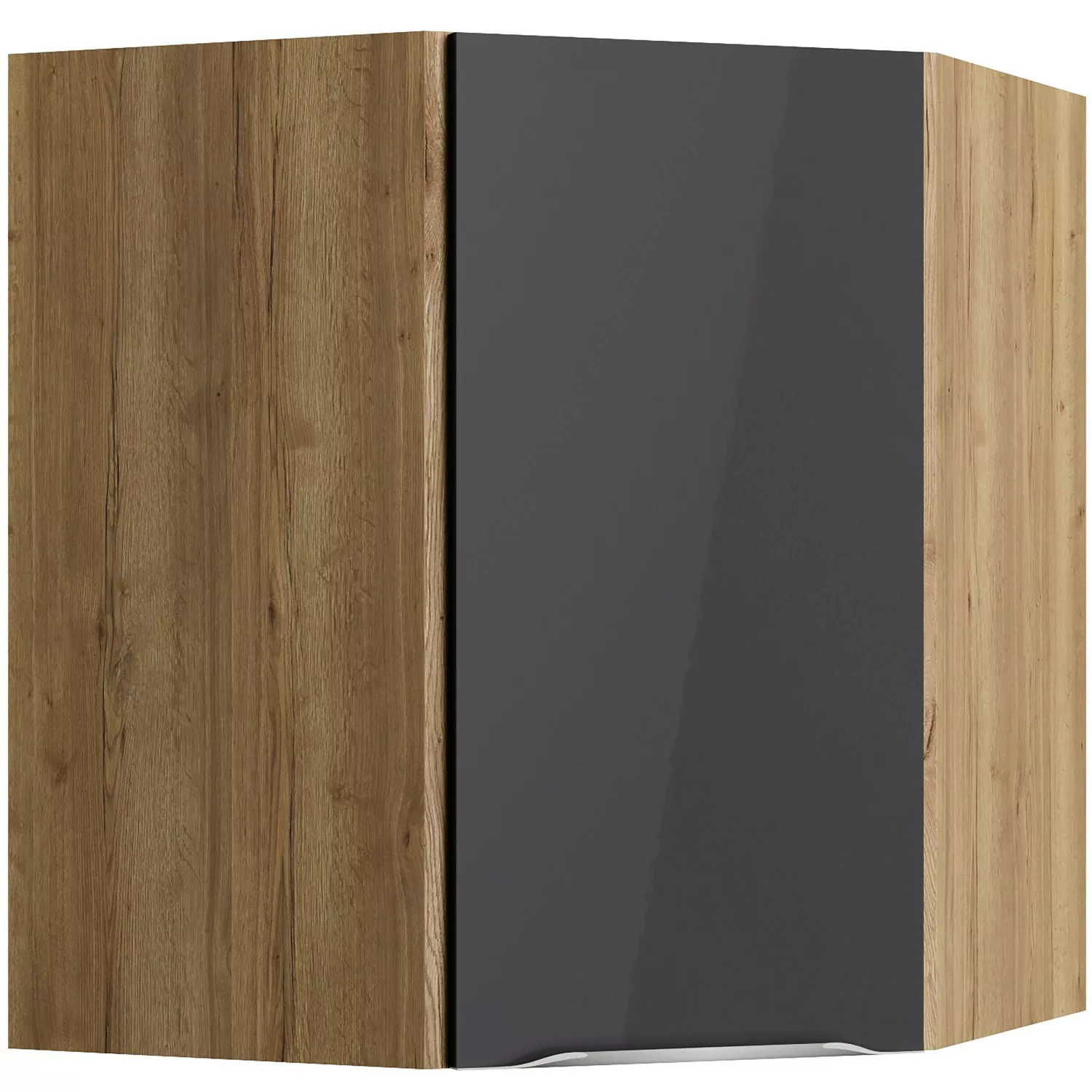 Optifit Eckoberschrank Linus984 60/60 cm x 70,4 cm x 34,9 cm Anthrazit-Wild günstig online kaufen