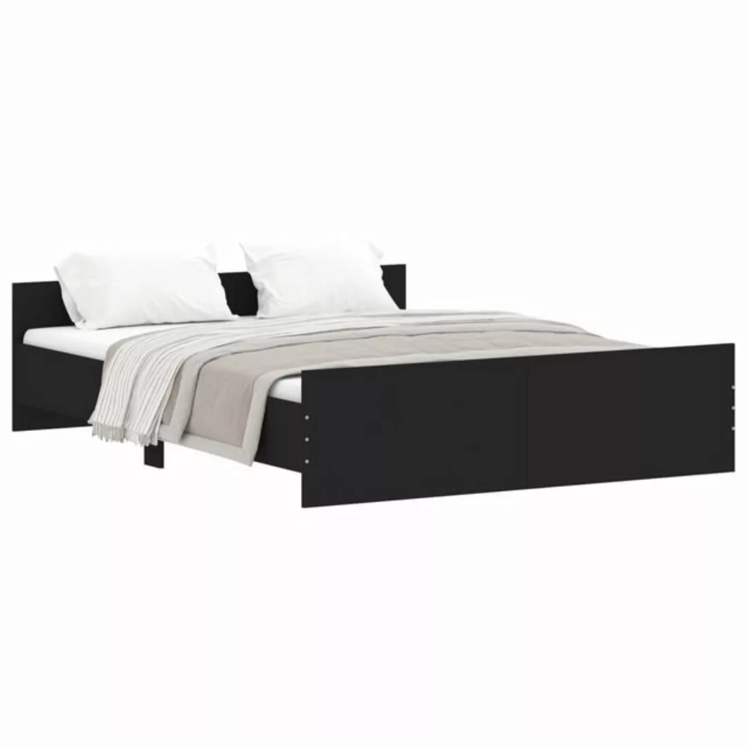 vidaXL Bettgestell Bettrahmen mit Kopf- und Fußteil Schwarz 160x200 cm Bett günstig online kaufen