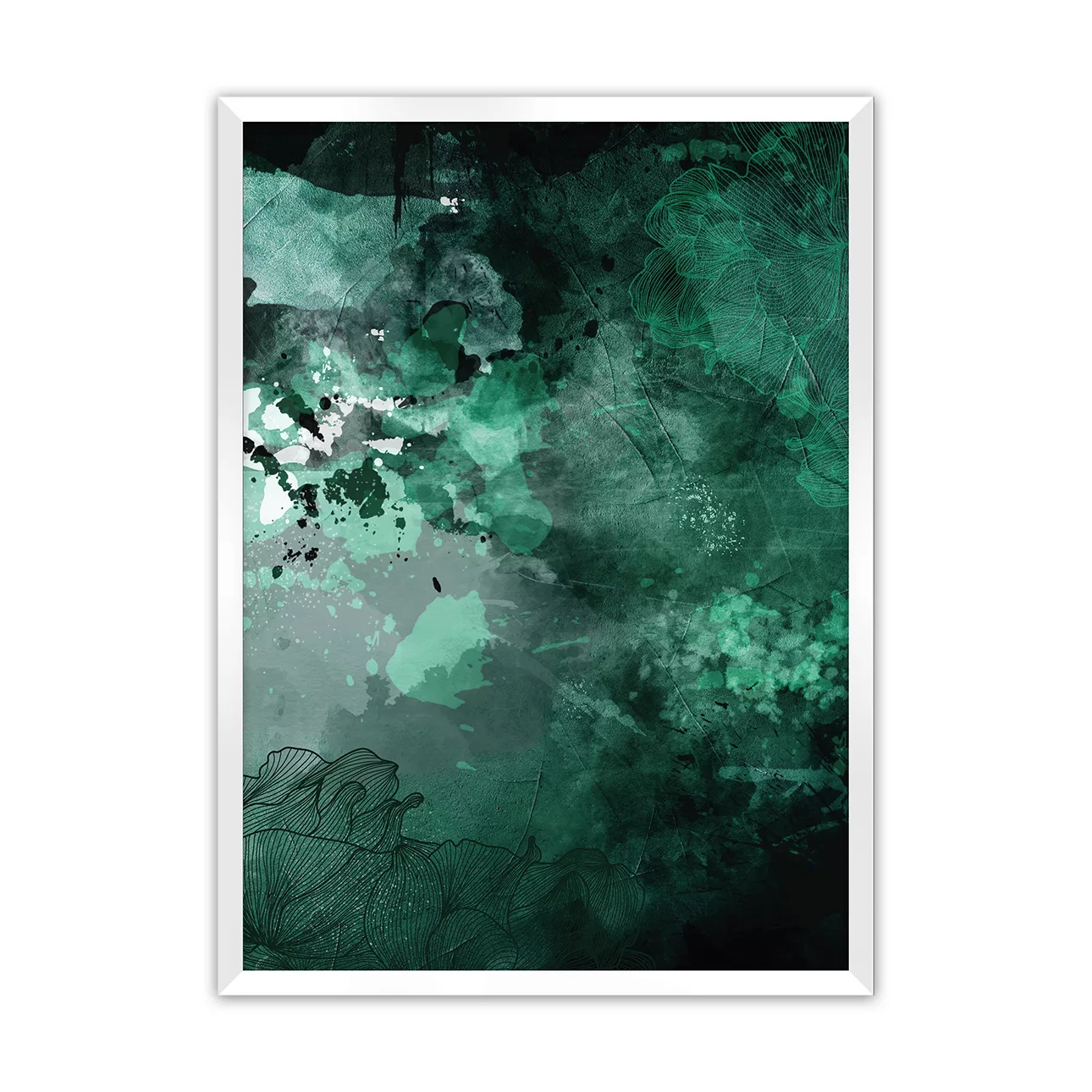 Poster Abstract Green, 40 x 50 cm, Rahmen wählen: weiss günstig online kaufen