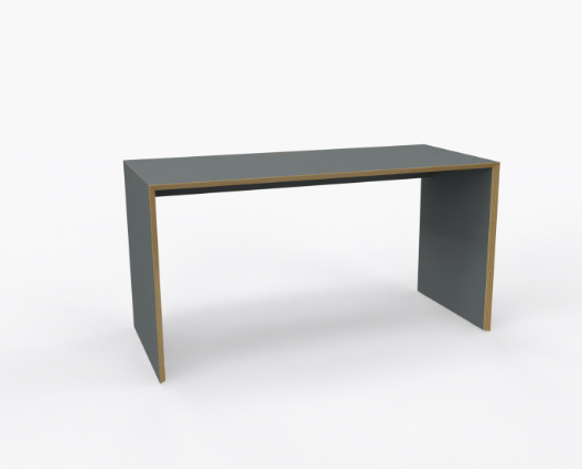 Bridge minimalistischer Schreibtisch anthrazit, Kante Multiplex günstig online kaufen