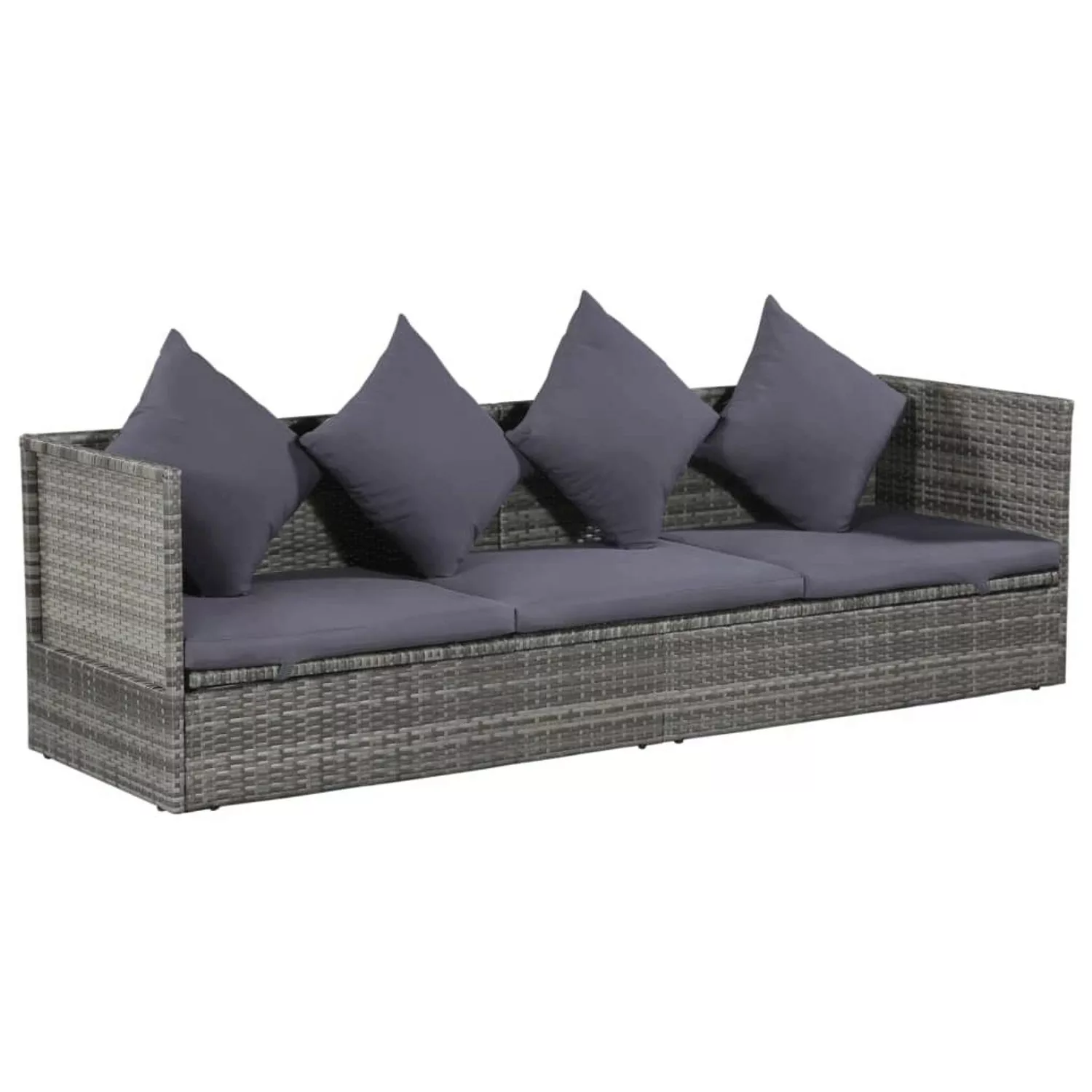 Gartenbett Grau 200×60 Cm Poly Rattan günstig online kaufen