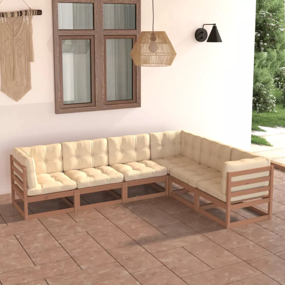 6-tlg. Garten-lounge-set Mit Kissen Kiefer Massivholz günstig online kaufen