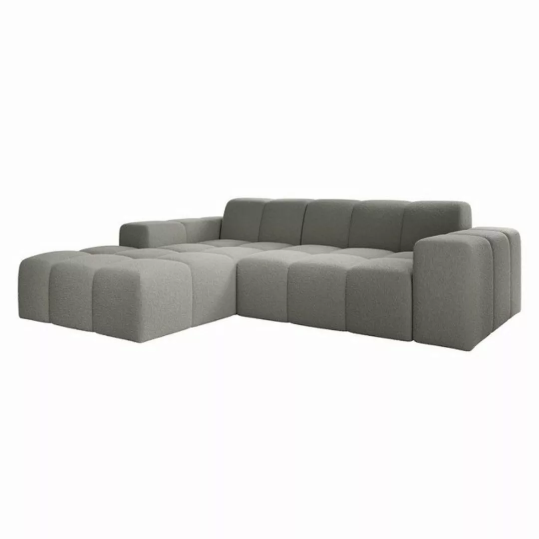 Juskys Ecksofa Merano, Bouclé-Gewebe, L-Form mit Ottomane, bequeme und brei günstig online kaufen