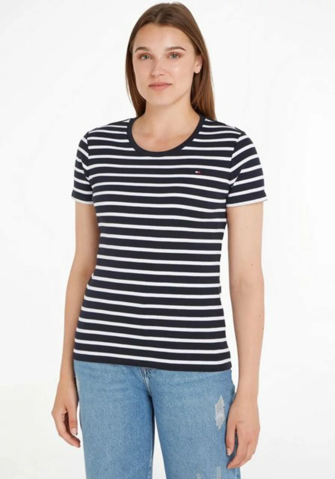 Tommy Hilfiger T-Shirt SLIM CODY RIB C-NK SS mit dezenter Tommy Hilfiger Lo günstig online kaufen