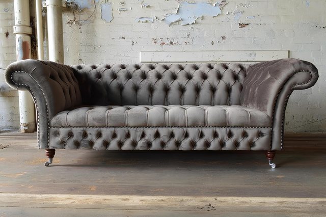 Xlmoebel Sofa Luxuriöses Textil-Sofa Chesterfield-Stil Polstermöbel 3-Sitze günstig online kaufen