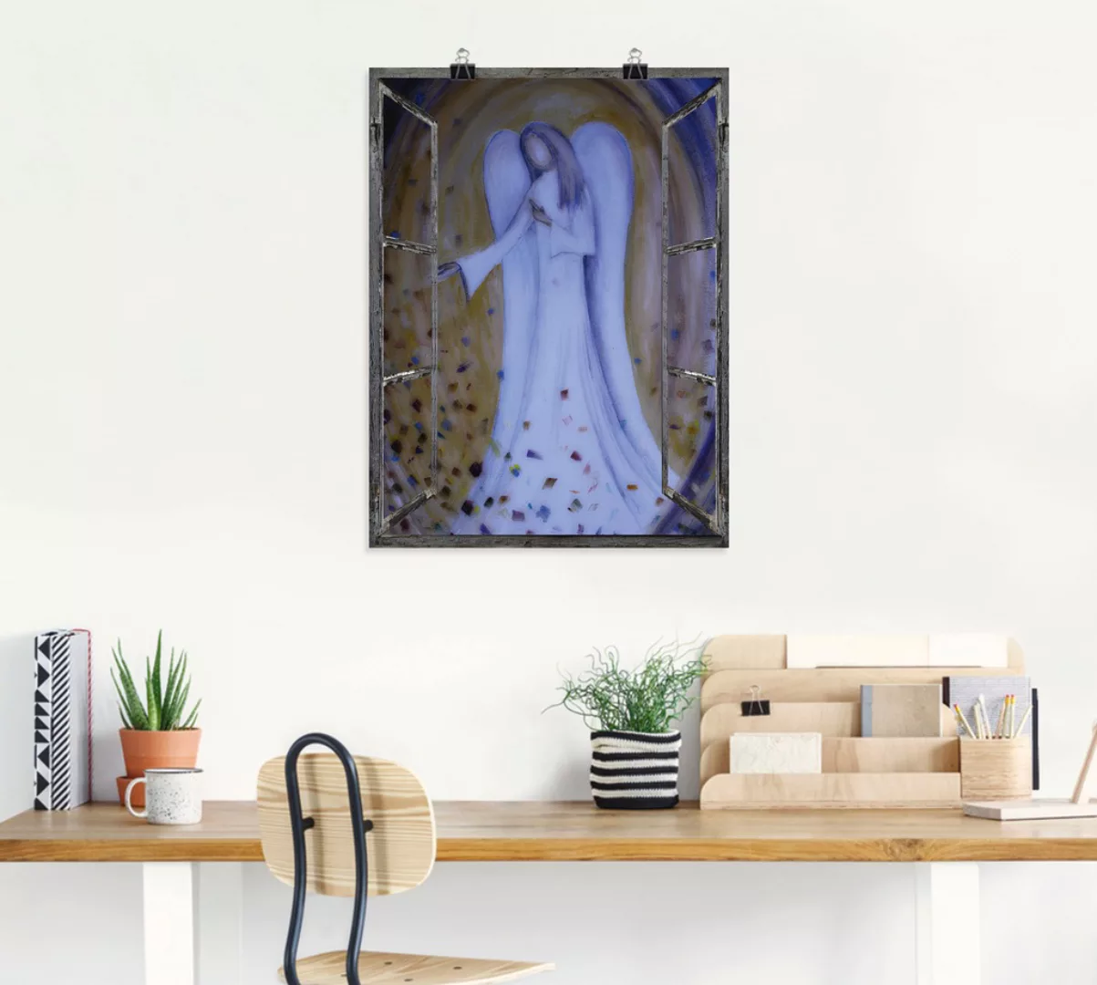 Artland Wandbild "Fensterblick - Engel", Religion, (1 St.), als Leinwandbil günstig online kaufen