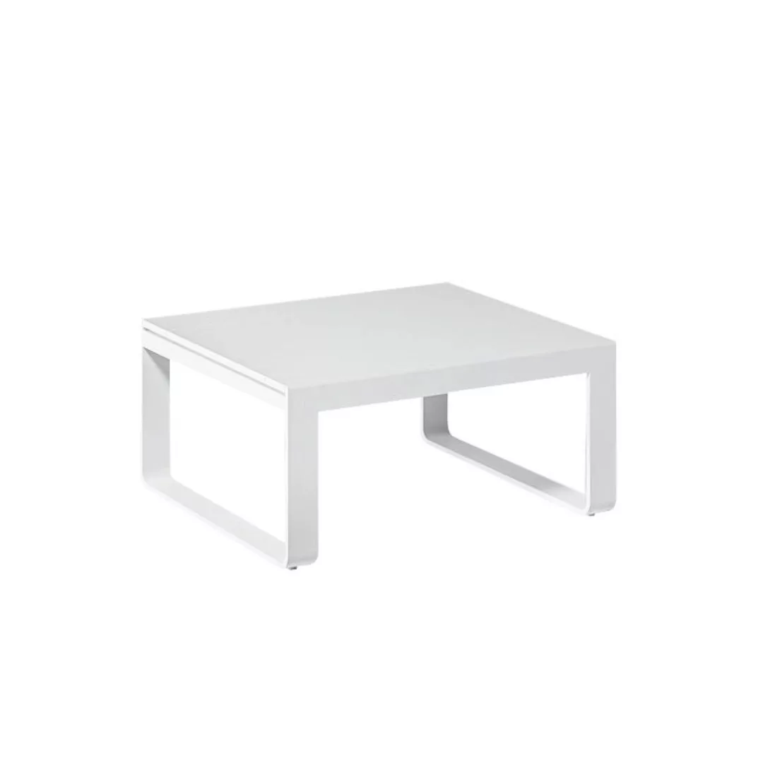 Gandia Blasco - Flat Gartentisch - weiß/BxHxT 80x38x70cm/Gestell Aluminium günstig online kaufen